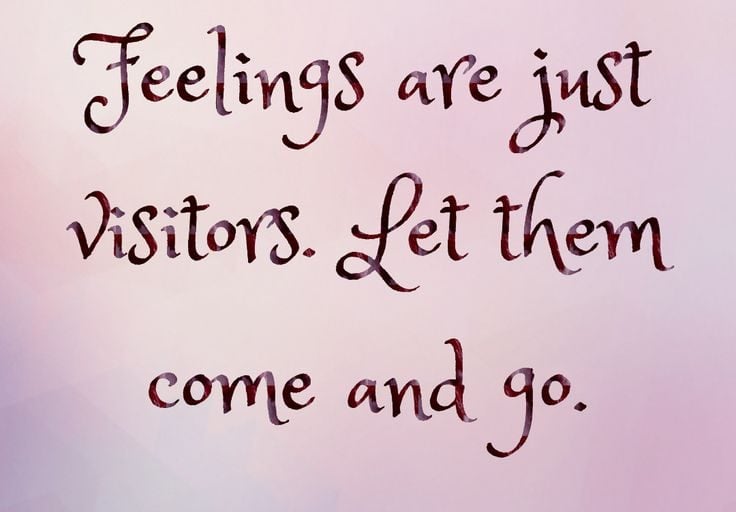 Feelings are just visitors. Let them come and go.