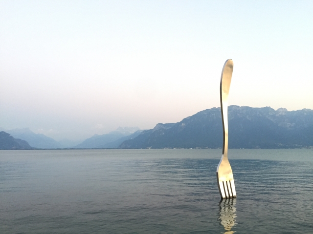 A massive fork in Vevey/Lac Leman