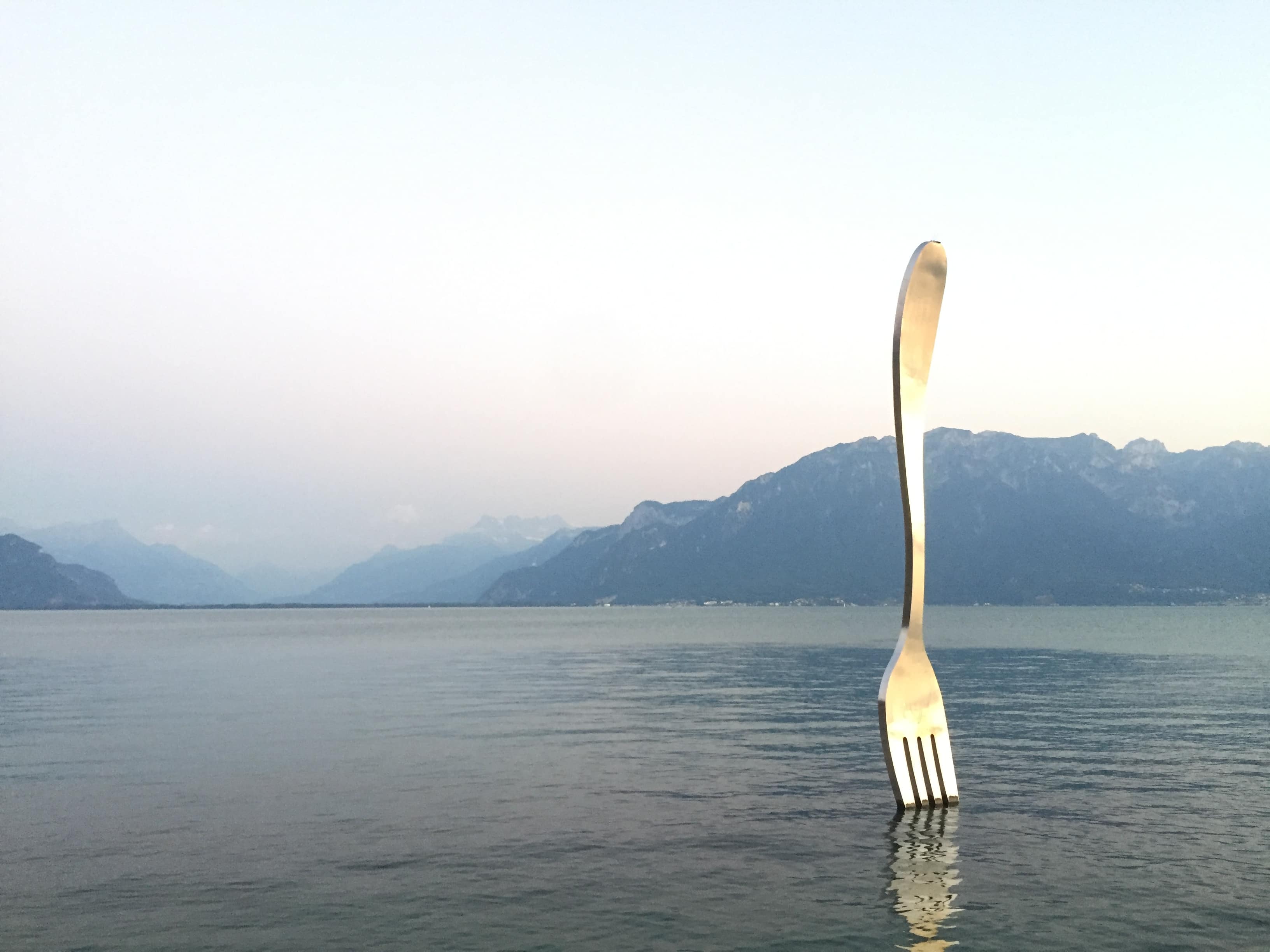 A massive fork in Vevey/Lac Leman