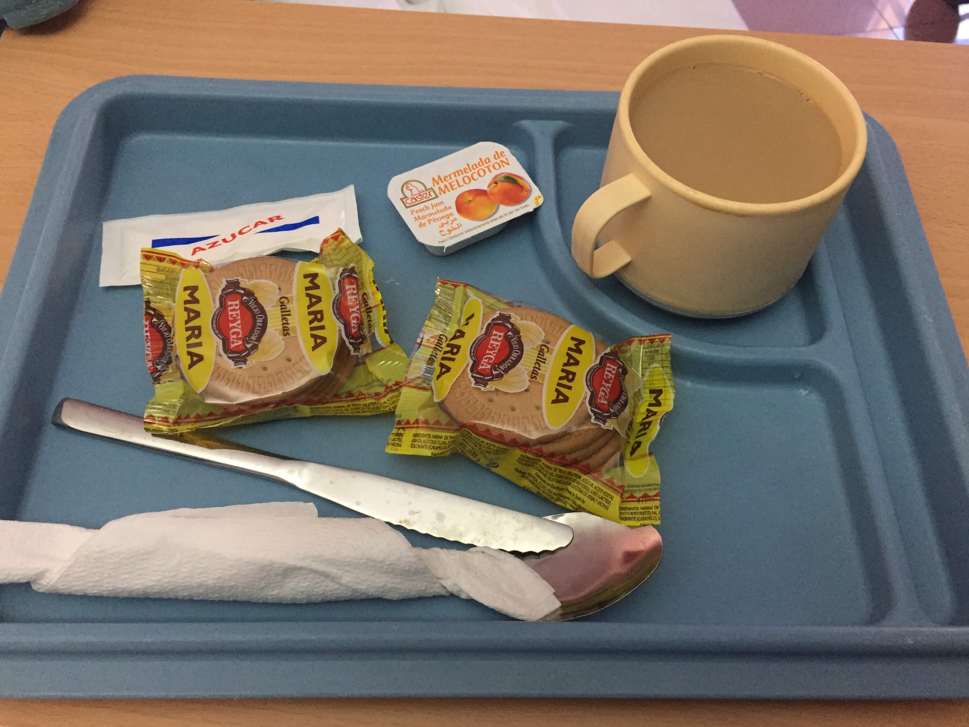 Breakfast in the hospital in Spain