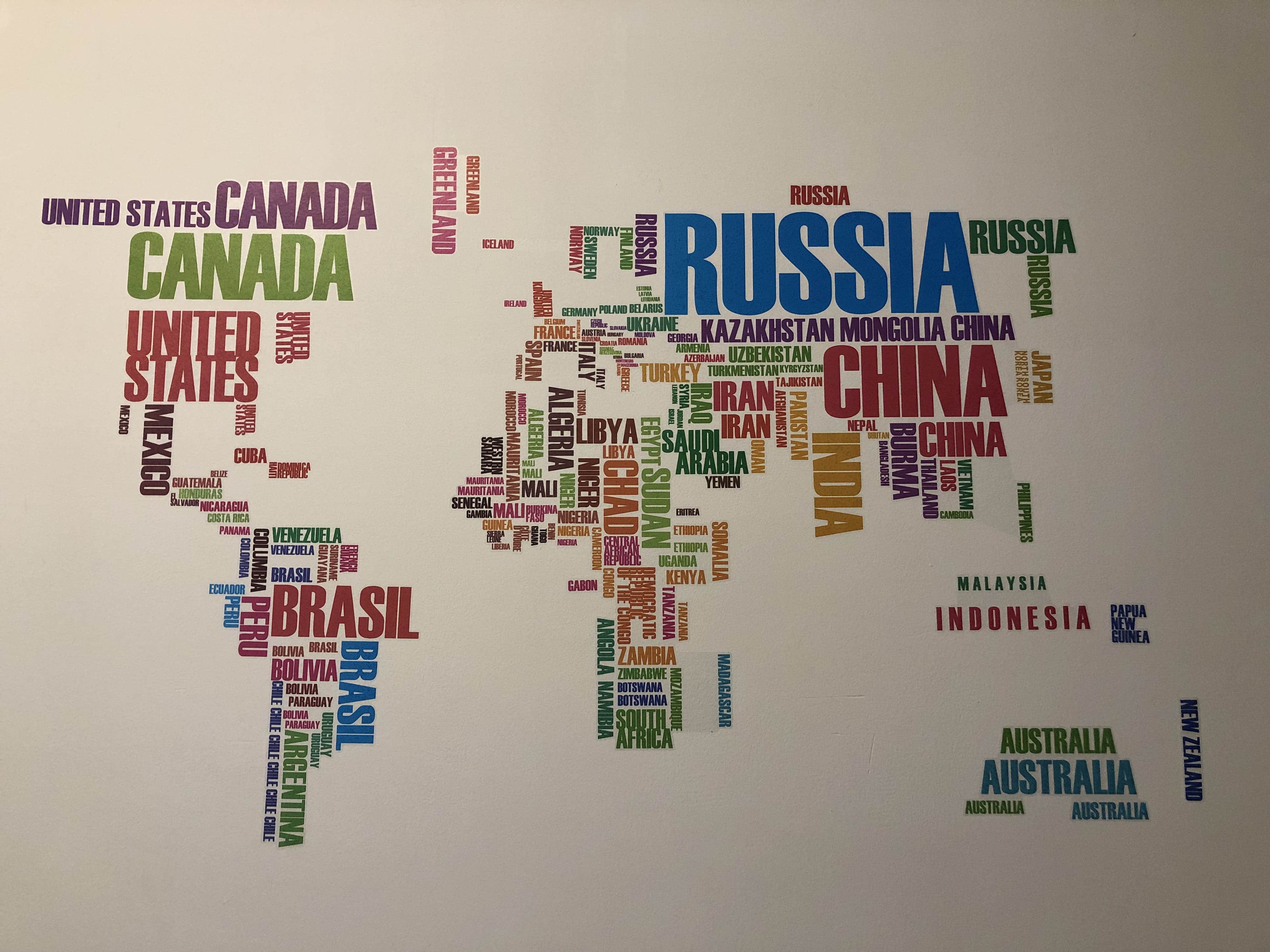 Map of the world inside the airbnb