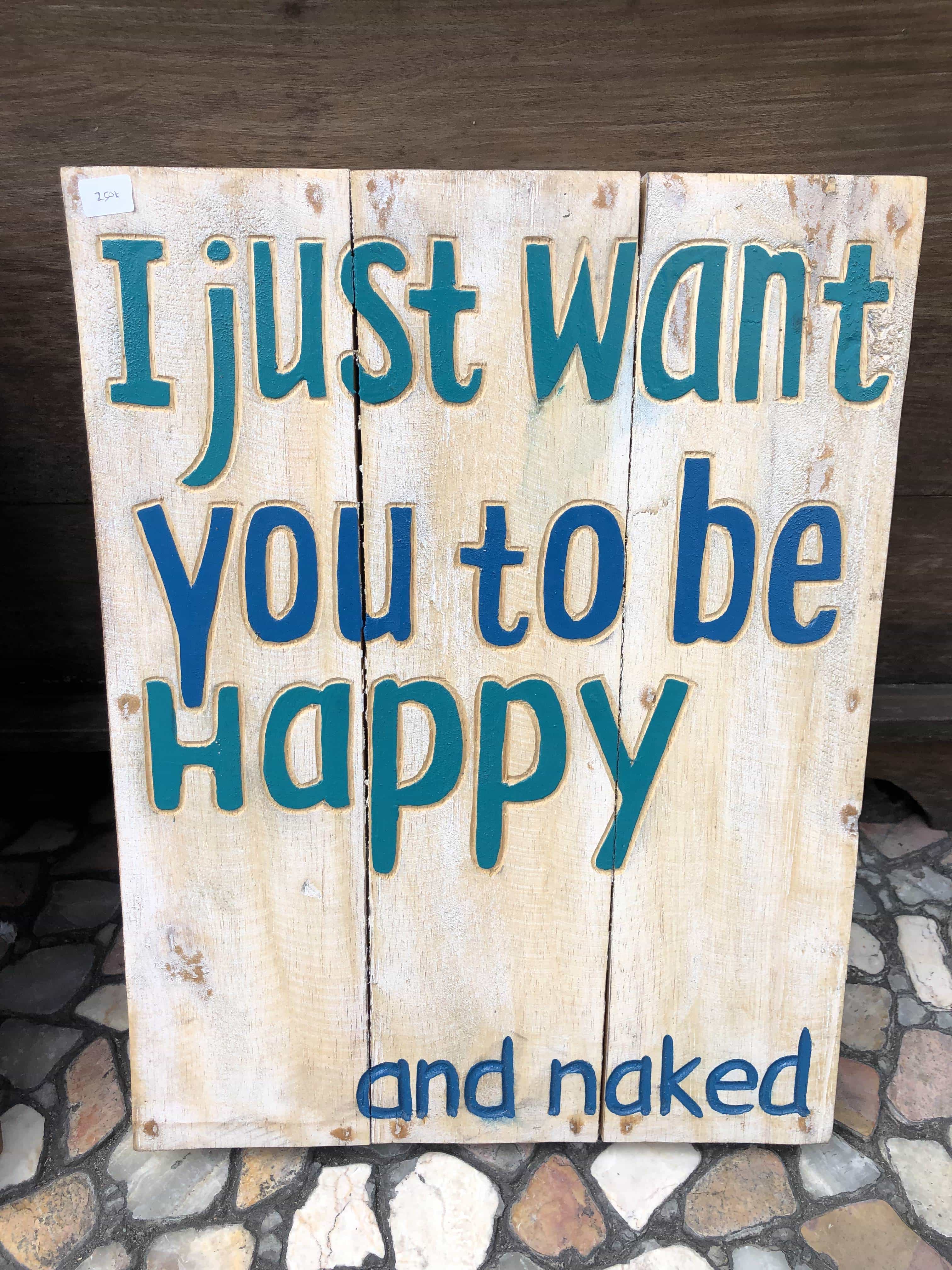 "I just want you to be happy... and naked"