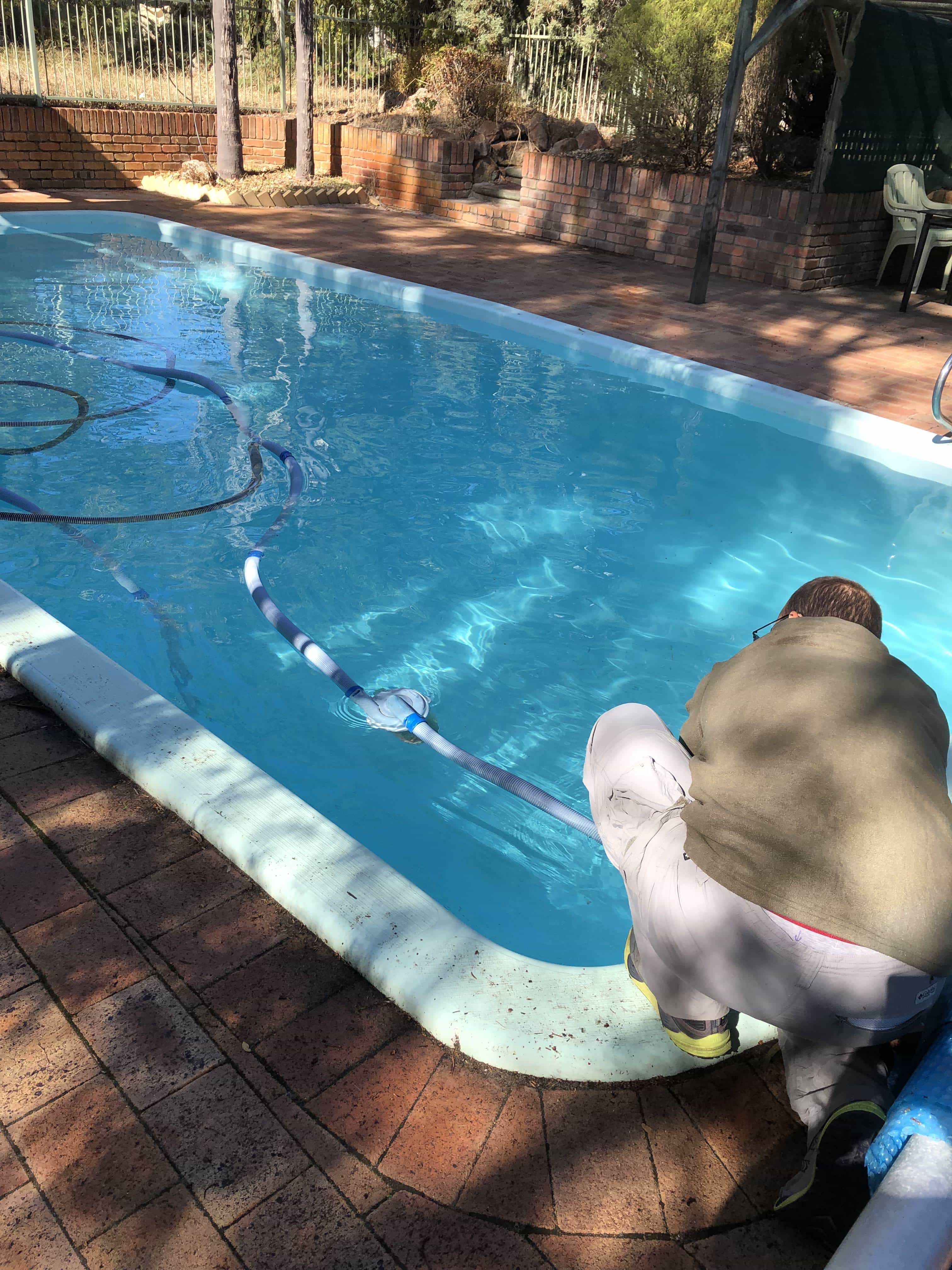 Cleaning the pool